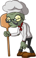 Pizza Baker Zombie on a white background