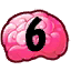 brain icon with a 6