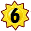 sun icon with a 6