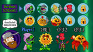 Plants vs. Zombies: Build Your Lawn! 2's character select screen