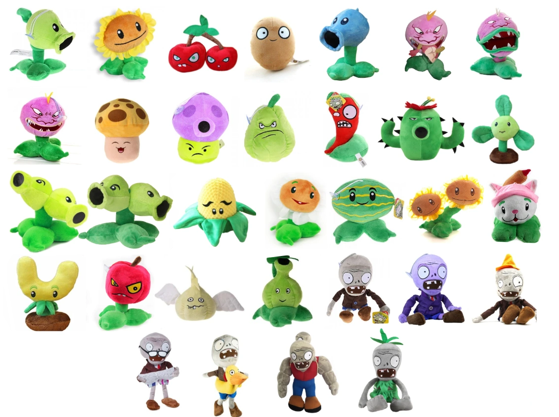 Plants vs best sale zombies plush set