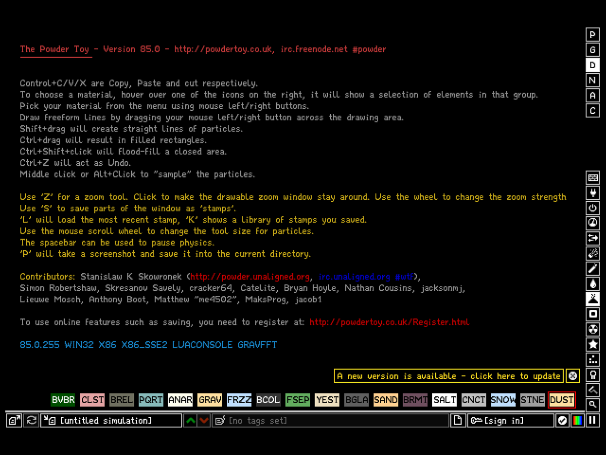 The Powder Toy Powder Toy Wiki Fandom