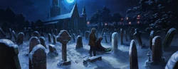 Harry Potter and Hermione Granger visit James and Lily's grave