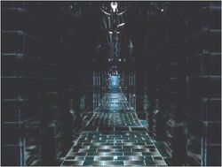 The corridor leading to the .