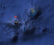A zoomed out satellite view of the island area