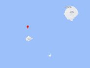 A zoomed out flat map view of the island area