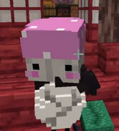 Lullah in her pink mushroom head