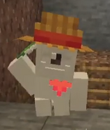 Luffy waving and holding a flower