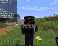 A guard from The Federation pointing a gun at Cellbit.