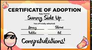 SunnySideUp's certificate of adoption