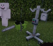 Jorgito avec une tronçonneuse.