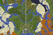 Shows the land appears to mirror with the wall being the point of reflection