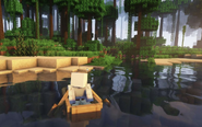 Walter Bob in a boat