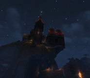 The castle seen during the night