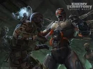 Quake wars art Aggressor with Constructor and oppressor against gdf Covert ops soldier