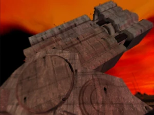 The Big Gun as seen from the Power Plant.