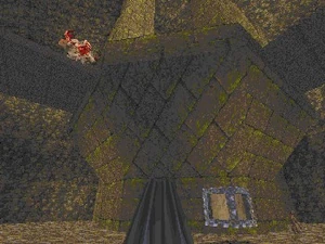E1M3: The Necropolis. Golden key has placeholder here.