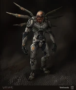 Oppressor concept art for quake champions from 2014 by artist Sam Risoval.