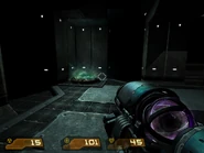 ...head into the next corner and use the teleporter...