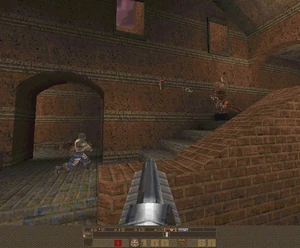 E1M5: Gloom Keep. HUD and Shotgun model from Qtest.