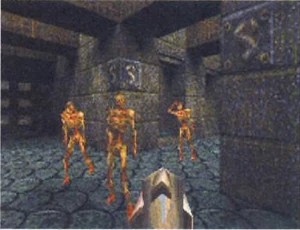 E3M2: The Vaults of Zin. Rocket Launcher model from Qtest (?).