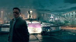 The in-game model of Jack Joyce sports a eyeaptch if your copy of Quantum Break is considered pirated.