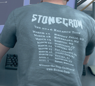 The back of Paul's Stnecroow t-shirt featuring their tour dates