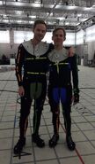 Dominic Monaghan and Shawn Ashmore during a motion capture session in Los Angeles