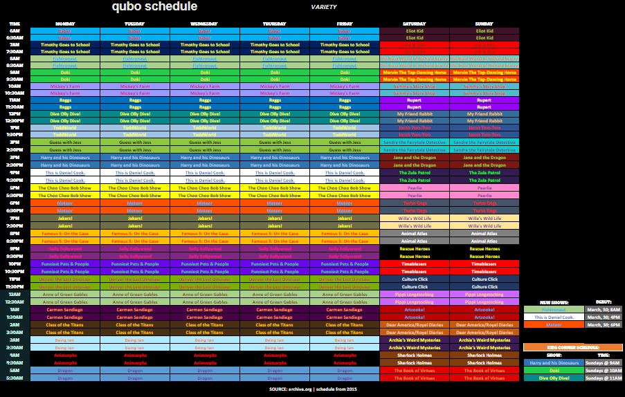 Qubo Schedule (March 30, 2015) The Official Qubo Wiki Fandom