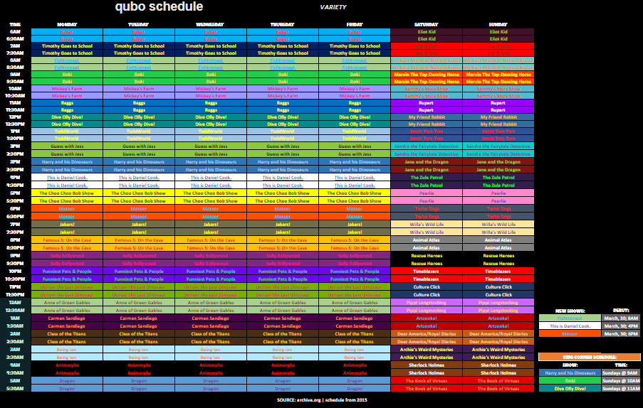 Qubo Schedule March 30 2015 The Official Qubo Wiki Fandom