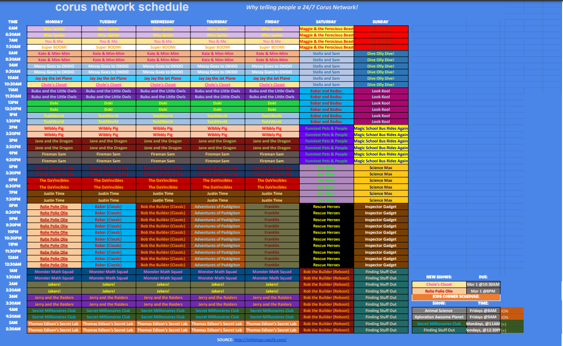 Corus Network Schedule Images Qubo Kids Wiki Fandom