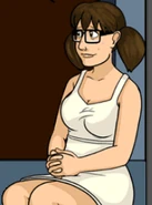 Marigold, dressed up for a party in Number 1685: Fifteen Minutes.