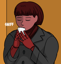 Bubbles trying some tea.