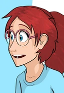 From Jeph Jacques's Tumblr, Claire's expression when springing a pun on someone.