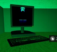 Hob virus / Hob seen on a monitor screen ingame.