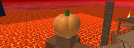 A pumpkin found on one of the structures.