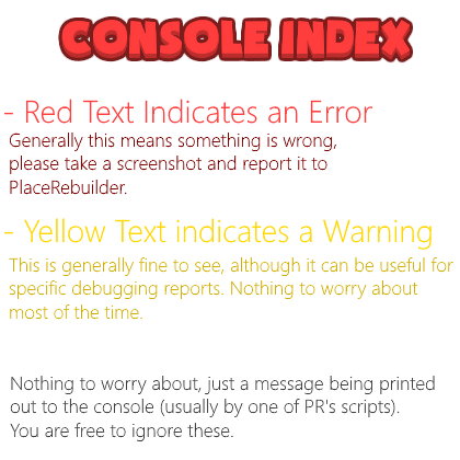 Error Console R2da Wiki Fandom - roblox dev consol erros