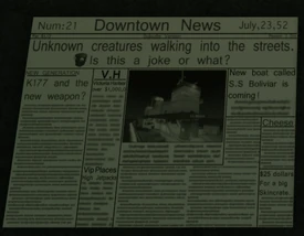 Newspaper with S.S. Boliviar, Edgar, Jetpack and VIP Server mentions.