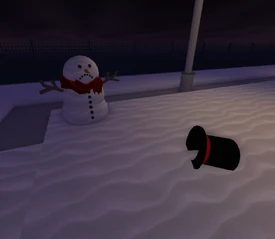 Snowman without his hat.