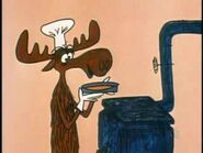 Bullwinkle the Moose makes a cake