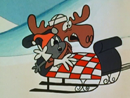 Rocky and Bullwinkle both on a slegh ride