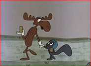Rocky and Bullwinkle Both walk of with Gold coins