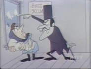 Snidely foreclosing a mortgage.