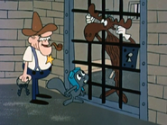 Bullwinkle The moose is in the jail cel