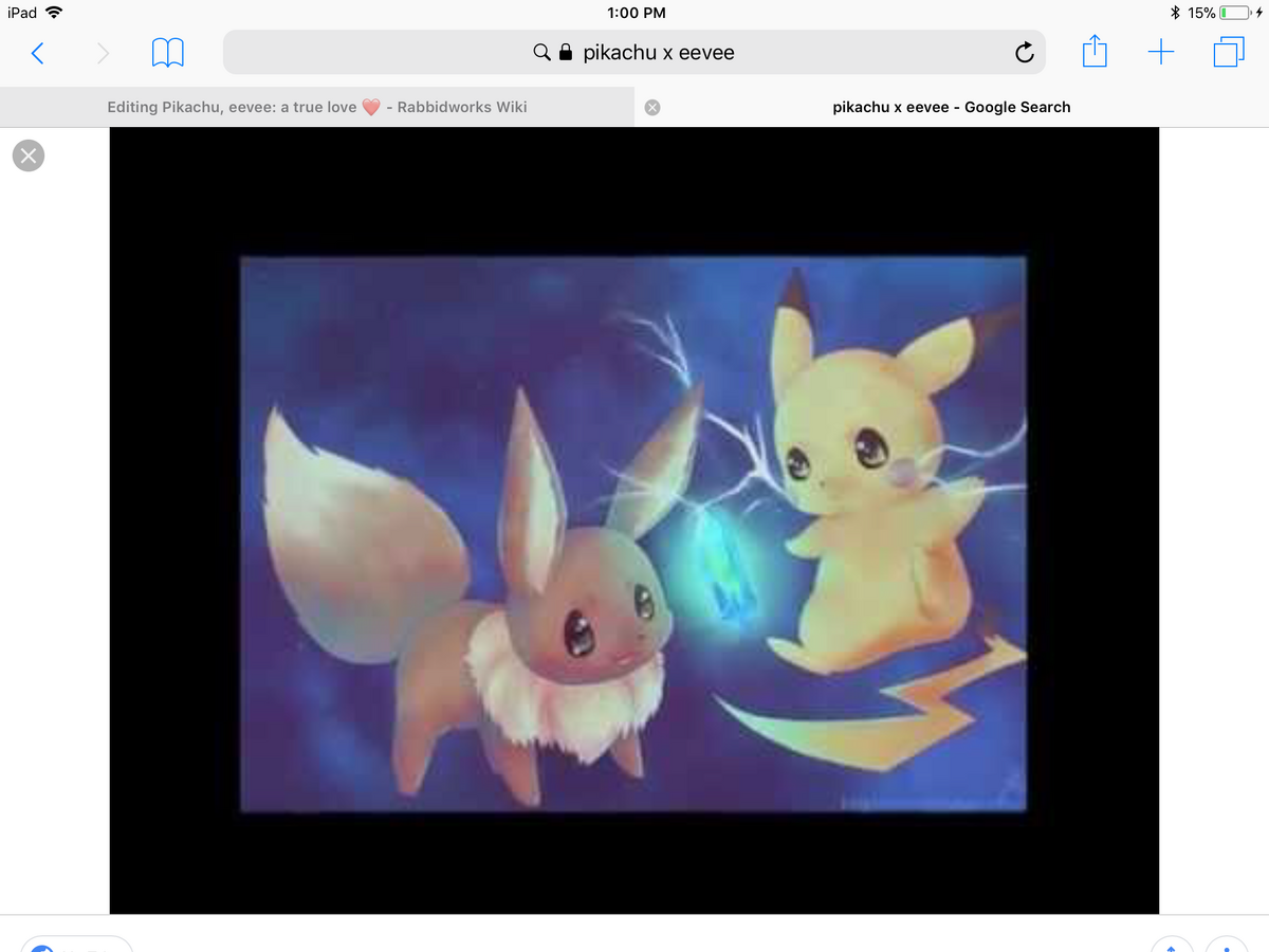 pikachu and eevee love story