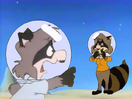 Bentley and Nicole Raccoon in Space