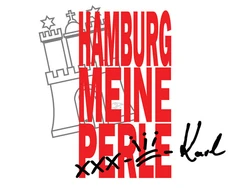 Toppa Termoadesiva Con Bandiera 'U24 Hamburg Meine Perle', Dimensioni 9x6 Cm, Da Stirare O Cucire