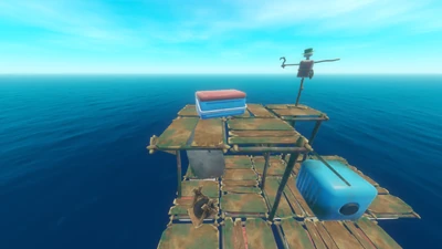 A Raft Loot Box on a Vacated Raft. Identical to the Mountain Loot Box.