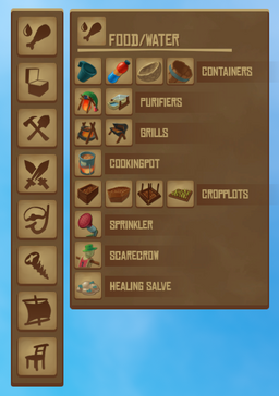 Crafting menu