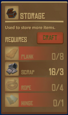 Crafting menu - Storage 